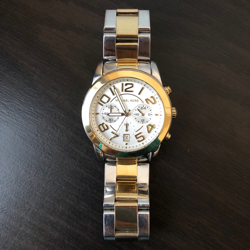 Michael Kors two tone Mercer Chronograph Watch
